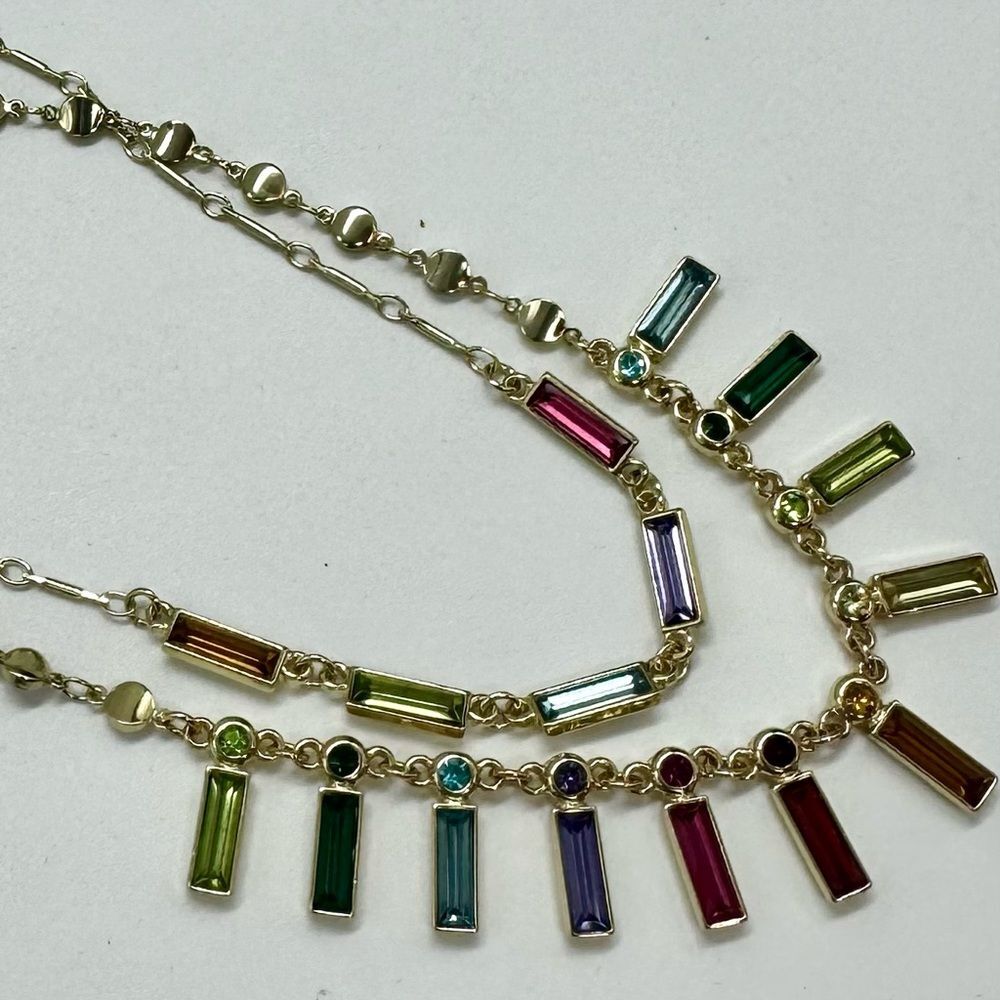 Rachel Roy Multi Chain Crystal Rhinestone Necklace - Picture 8 of 10